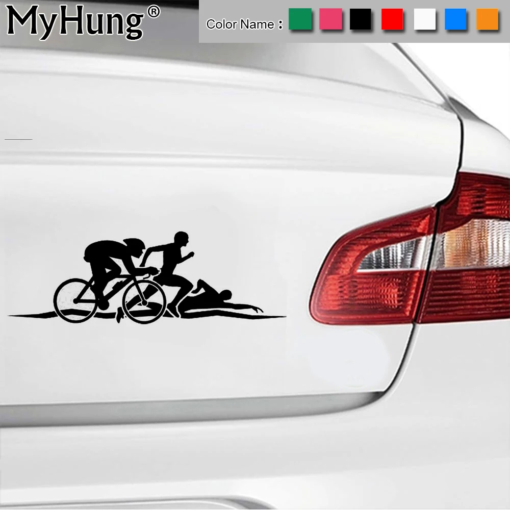 

15,5*5,3 см новые виниловые креативные индивидуальные смешные наклейки для триатлона велосипед-внедорожник Мотоцикл кузов автомобиля наклейки для автомобиля Стайлинг автомобиля