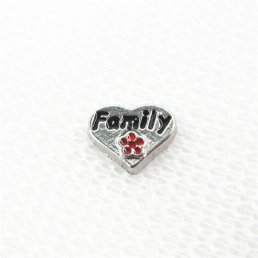 Hot selling 20pcs/lot Flower heart Family Floating Charms Living Glass Memory Lockets DIY Jewelry Charms