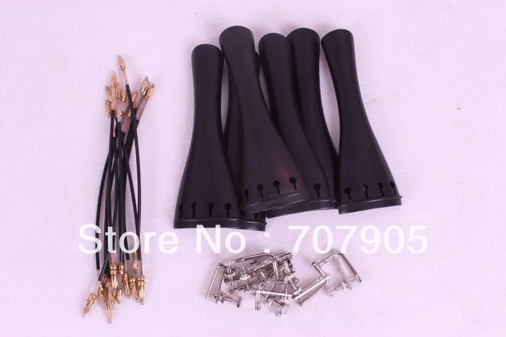 

5 set 4/4 violin Hardwood parts, tailpiece tuner tail gut Accessories #E17