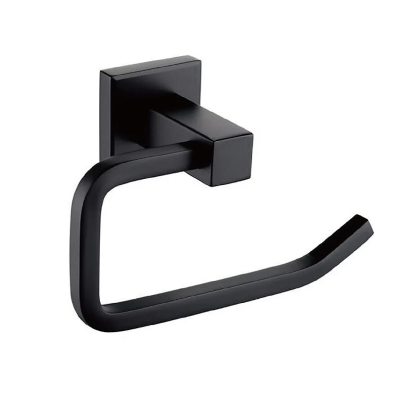 SUS 304 Stainless Steel Bathroom Hardware Set Matte Black Towel Ring Paper Holder Robe Hook Towel Bar Shelf Bath Accessories