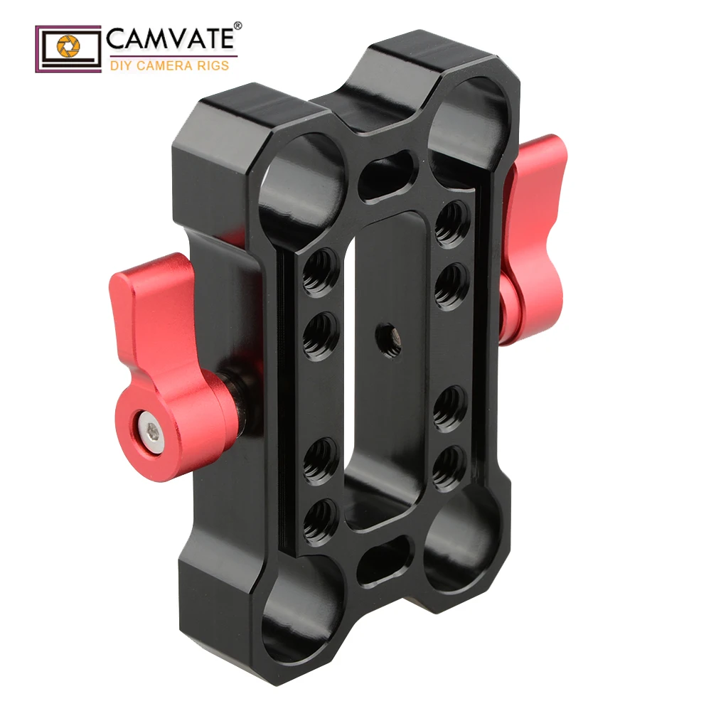 CAMVATE 15mm asta Offset Raiser Clamp/altezza Riser Offset Railblock con fori filettati da 1/4 "-20 per sistema di ringhiere a spalla