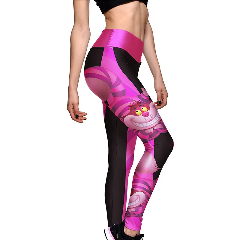 3D Cat พิมพ์กางเกงขายาวผู้หญิงออกกําลังกายฟิตเนส Legging Slim กางเกงเอวสูง Tights กีฬา Leggins S ~ 3XL