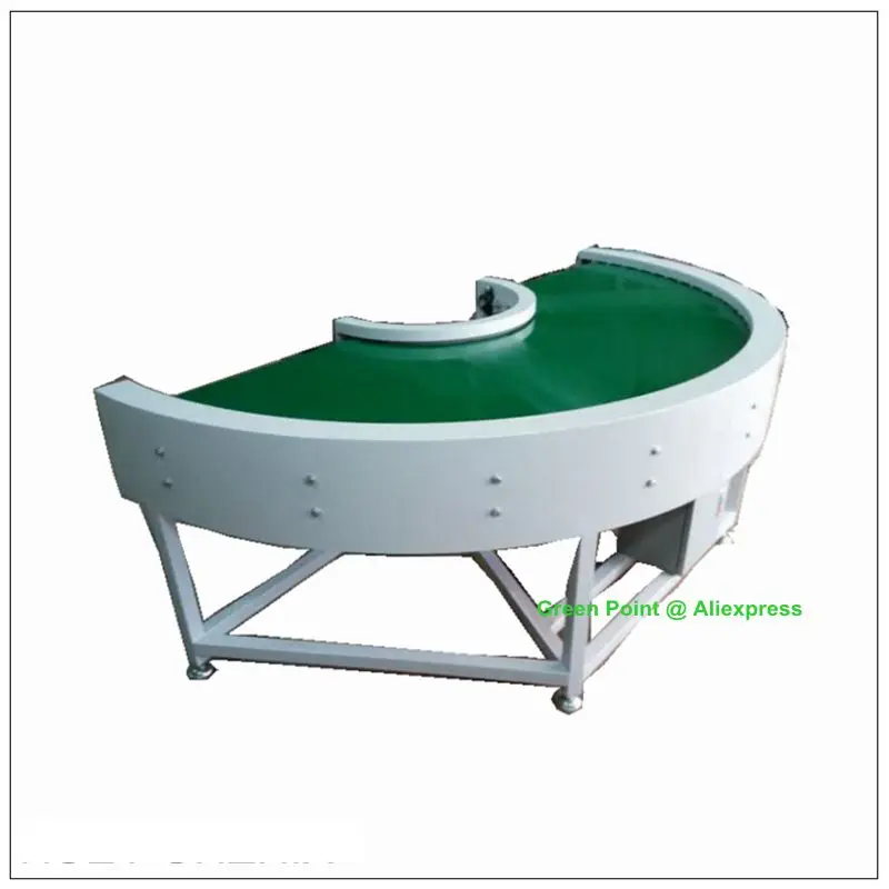 200W Turning Corner Belt Conveyor Machine 180° Width 300mm LowNoise Curved Belt Conveyor Clockwise/Anti-clockwise For Industrial