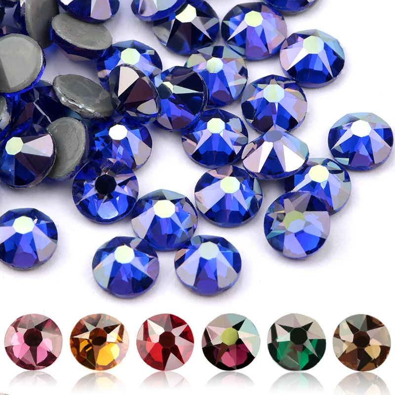 QIAO New Color Plating Series Delicate AB Color SS16 SS20 8 big 8 Small Crystal Glass Rhinestone Hot-fix Rhinestones Gem