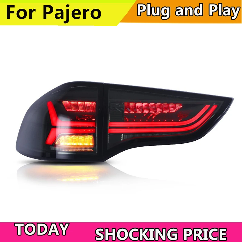 doxa Car led Rear lamp for Car tail light for Montero LED Taillight 2008 2010 2012 2014 2015 Pajero Sport Tail lamp black color