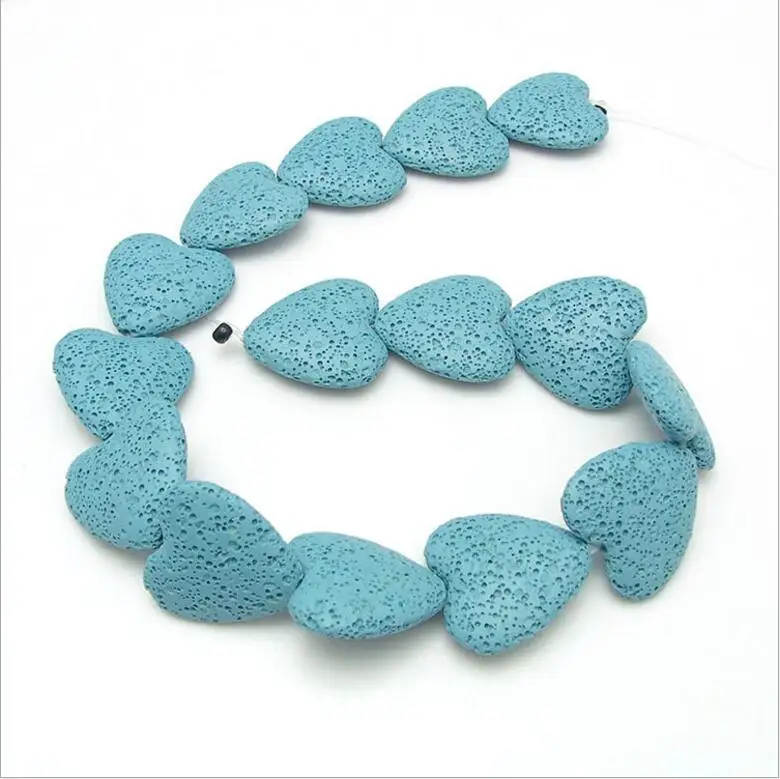 Natural Stone Black White Volcanic Lava Beads Heart Shape Rock Spacer Beads For Necklace Earrings DIY Jewelry Making Z833
