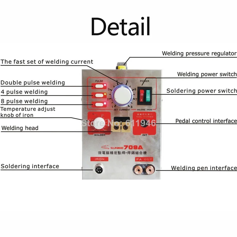 S709A High Power Spot Welder Kit Soldering Station With Universal Welding Pen Spot Welding Machine Barrery Spot Welding Machine