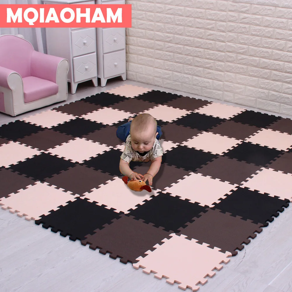 MQIAOHAM-rompecabezas de Material de espuma Eva, alfombra de valla de juego para niños, almohadilla de rompecabezas para bebés, estera de