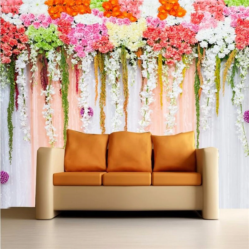 beibehang photo 3d flooring wall papers home decor TV sofa background bedroom garden flowers large mural wallpaper for walls 3 d