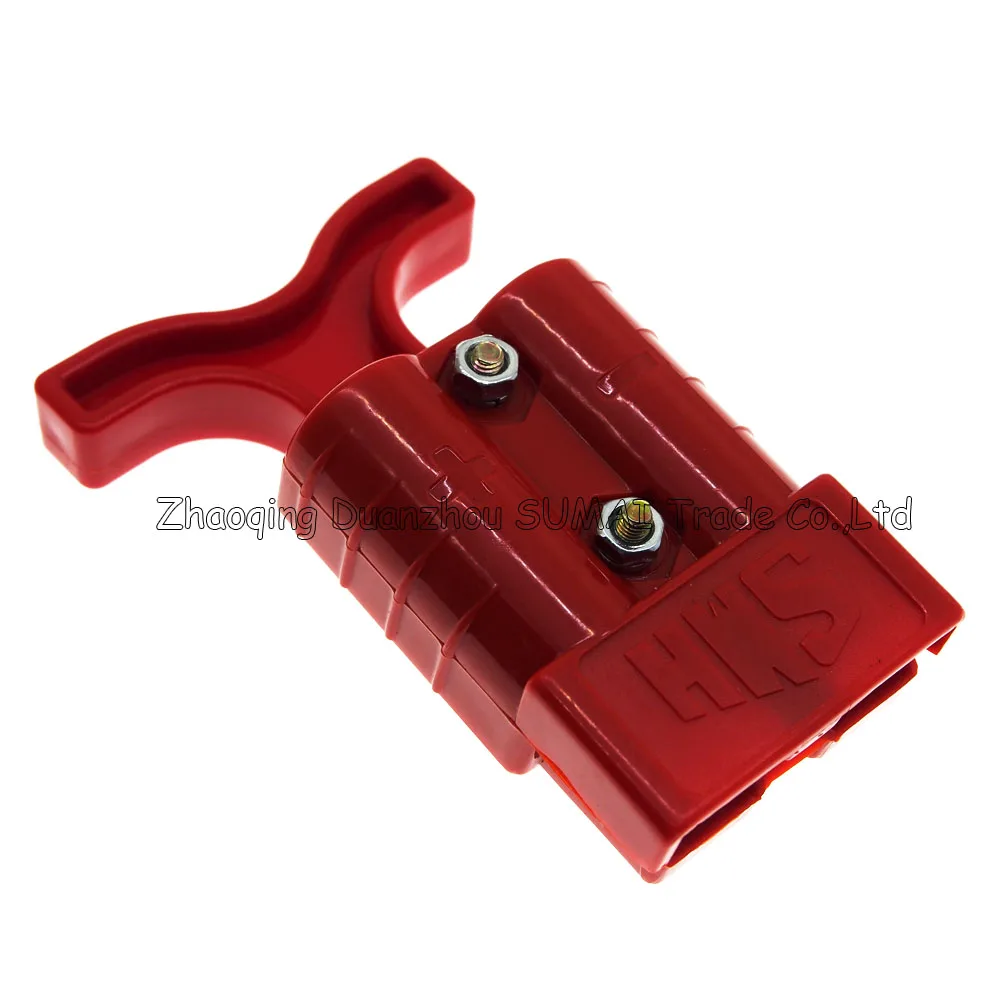 Red New 2Pin 50A 600V SMH Power Connector Battery Plug+hand shank handle kits for forklift electrocar ect.