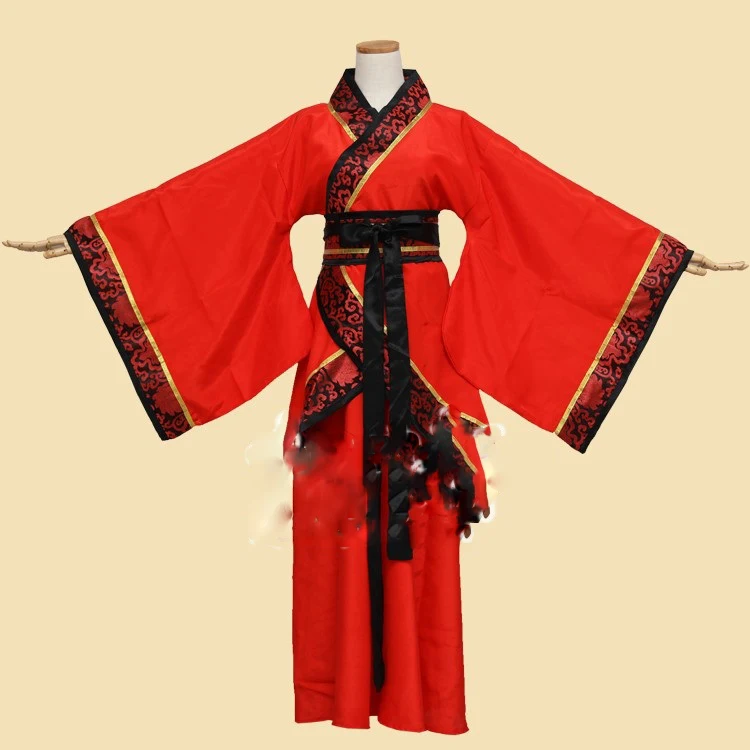 

Han Dynasty Red Traditional Chinese Wedding Hanfu Costume Bridesmaid Groomsman Wedding Costume for Couple or Lovers