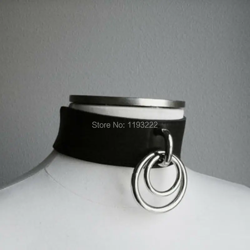 Pinup Women 3 style Punk Rock Gothic Handmade Leather Harajuku Double Layer Choker Collar Necklace