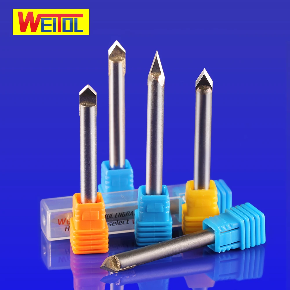 Weitol 6mm shank  CNC engraving bit  carbide alloy stone engraving cutter  alloy  Carving Tools for stone