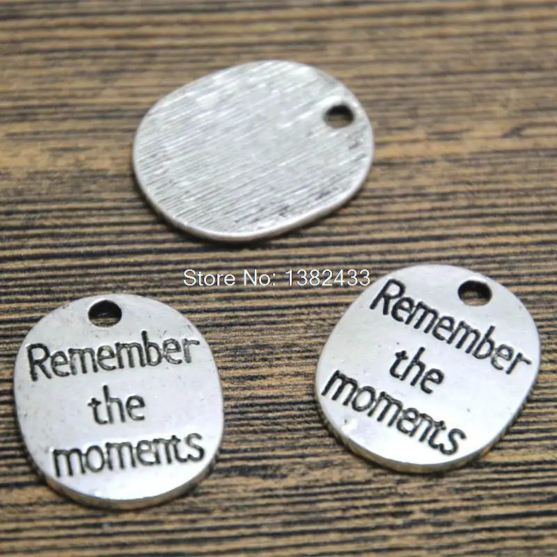 10pcs remember the moment Charms Antique Silver remember the moment Charm pendant 18x22mm