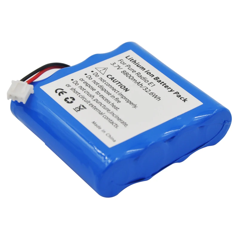 1PCS 8800mAh Pure E1 Battery for Pure Evoke 1S Evoke Flow Evoke Mio Evoke 2S One Flow Sensia Verona DAB Digital Radio Battery