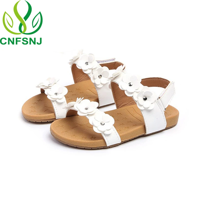 

CNFSNJ 2020 new summer Flowers Flat With Girls Sandals Shoes For Baby Toddler 1-5 Old Year Fashion Soft Bottom Ankle-Warp shoe