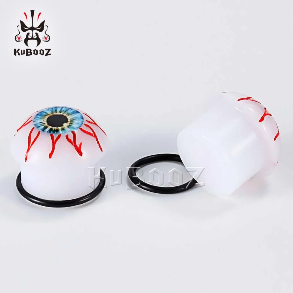 KUBOOZ Ear Gauges Earrings Evil Eyes Plugs Tunnels Stretcher Saddle Flesh Tunnels Expander Fashion Body Piercing Jewelry Gift