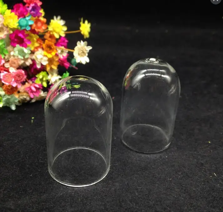 10pcs 38*25mm Transparent bell jar shape glass cover globe glass wish bottle necklace pendant glass vials diy jewelry accessory