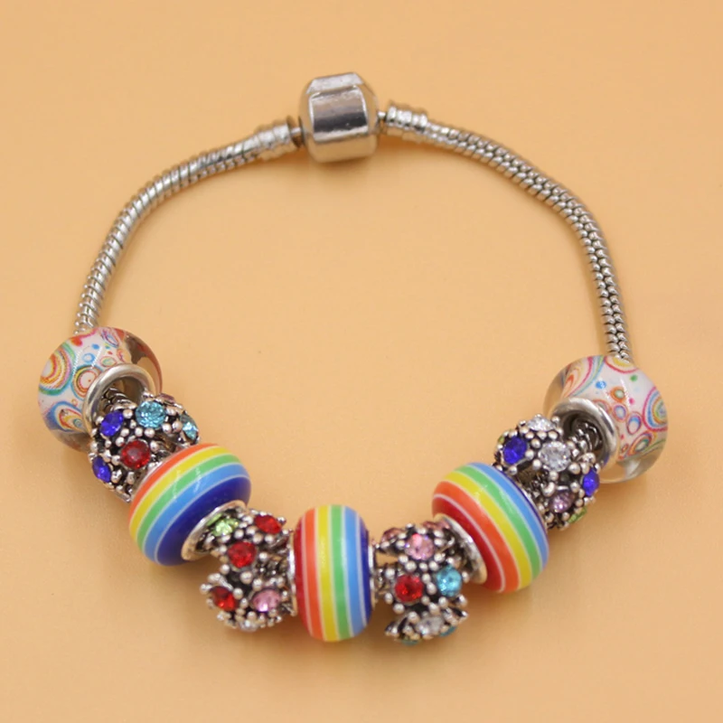 6pcs Wholesale Fashion Rainbow Bracelet for Women Men LGBT Pride Gay Bracelets Unisex Couple Friendship Jewelry