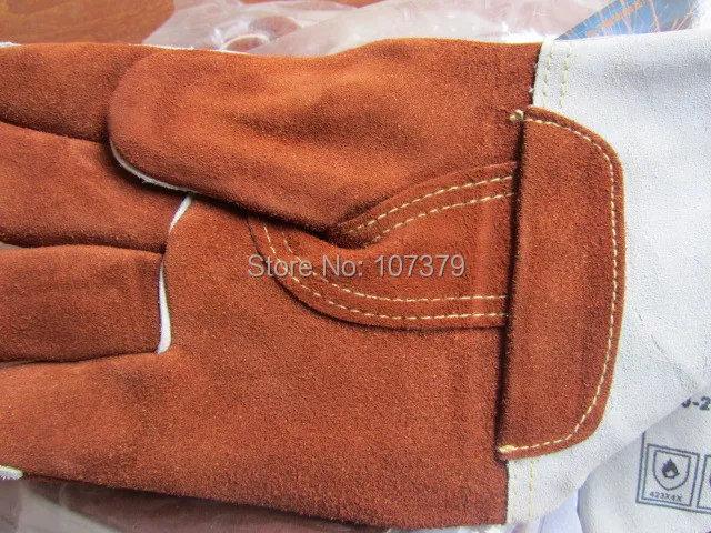 Fire Proof BBQ Work Glove 250 Degree Celsius Heat Resistant Safety Welding Gloves Split Cow Leather 482F Fahrenheit Welder