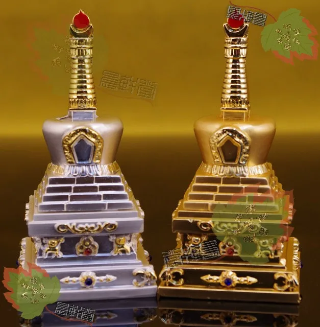 8cm special zinc alloy gold plated small section shall Tathagata Tashelita Lime tower Tantric Buddhism supplies