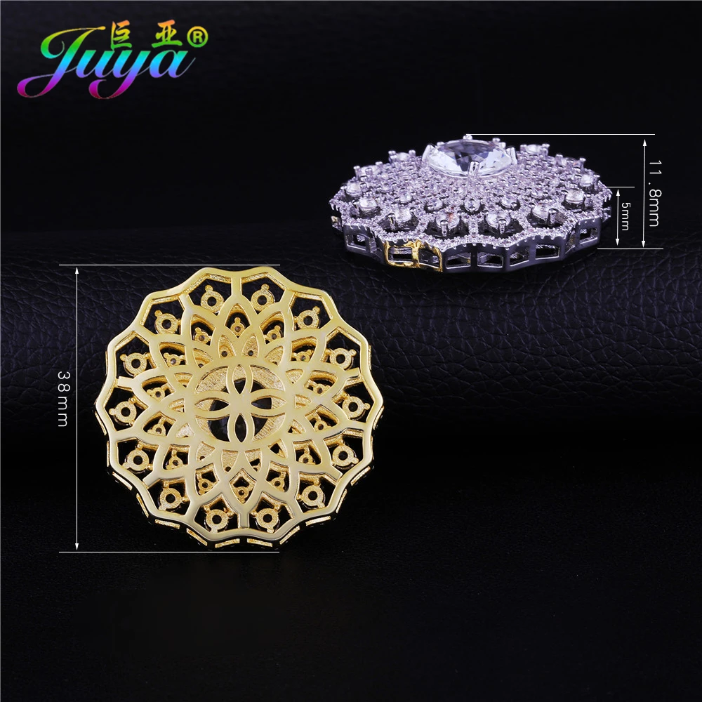 Hand Made Pearls Jewelry Components Gold/Silver Color Flower Decpration Connector Pendants Accessories For Beads Jewelry Making