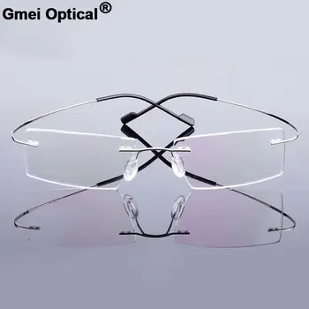 Gmei ऑप्टिकल फैशन रिमलेस ग्लासेस फ्रेम मेमोरी अलॉय आईग्लासेस प्रिस्क्रिप्शन अल्ट्रालाइट फ्लेक्सिबल फ्रेम्स 9 कलर्स T8089 8 best sales ऑप्टिकल फ्रेम - №7