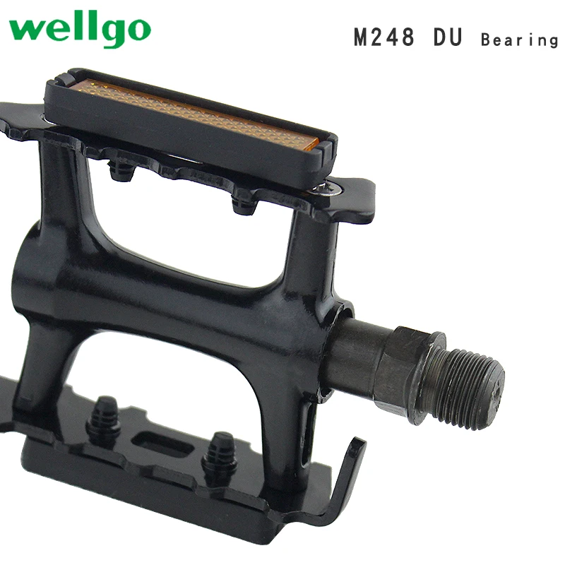 WELLGO Ultralight Bearing Pedals M248 Road Bike Pedal MTB Accessories M248DU Aluminum Alloy Black Silver Mountain Bicycle Parts