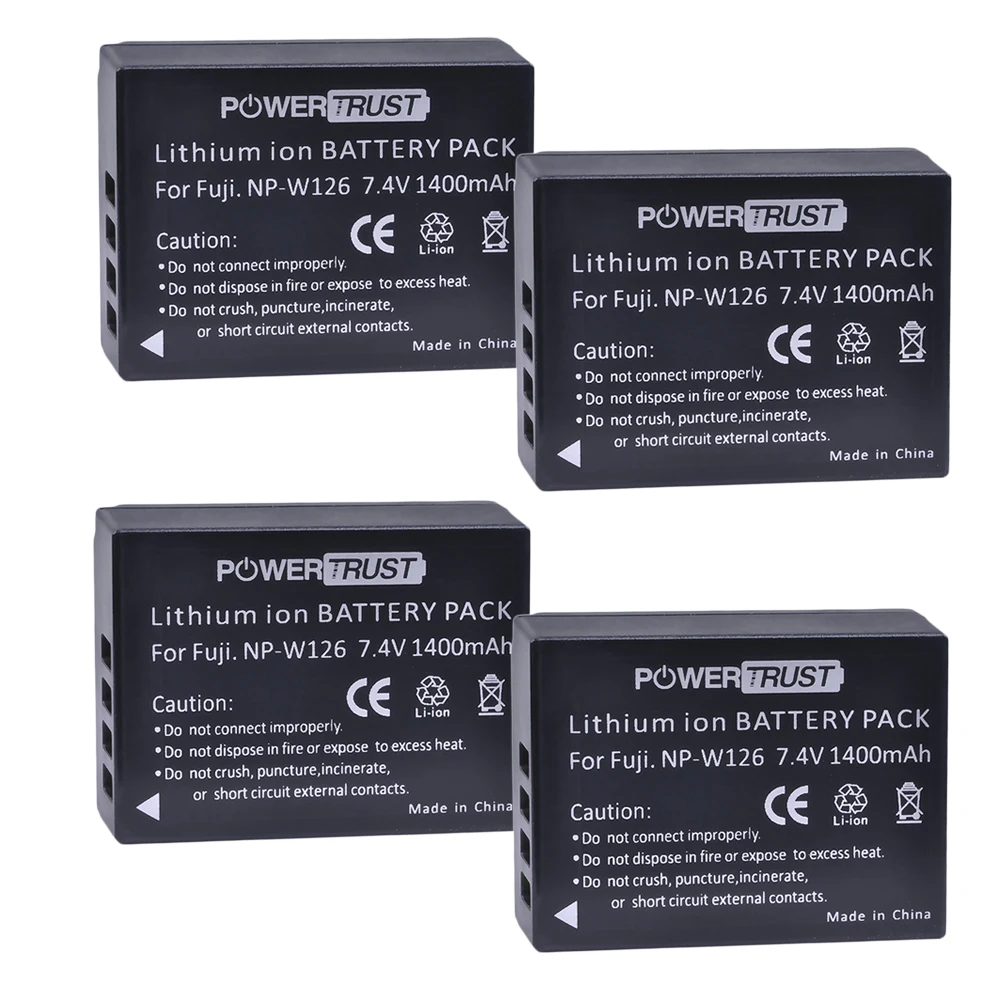 4x 1400mAh NP-W126 NP W126 Camera Battery For Fuji X100F XT20 XPro1 Pro2 XE1 XE2 XA1 XA2 XT2 XT10 XM1 XM2 XT1 HS33 30 35 50