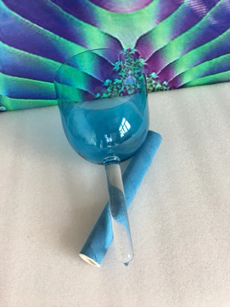 Light Blue color crystal singing handle bowl perfect 4th octave G note or G# note or other any color