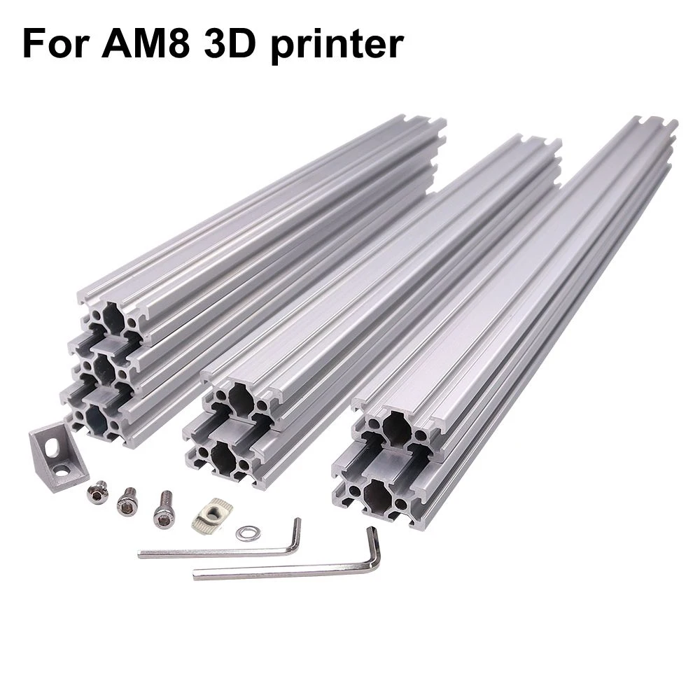 

Black or Siliver AM8 3D Printer Aluminum Metal Extrusion Profile Frame with Nuts Screw Bracket Corner for Anet A8 - 14