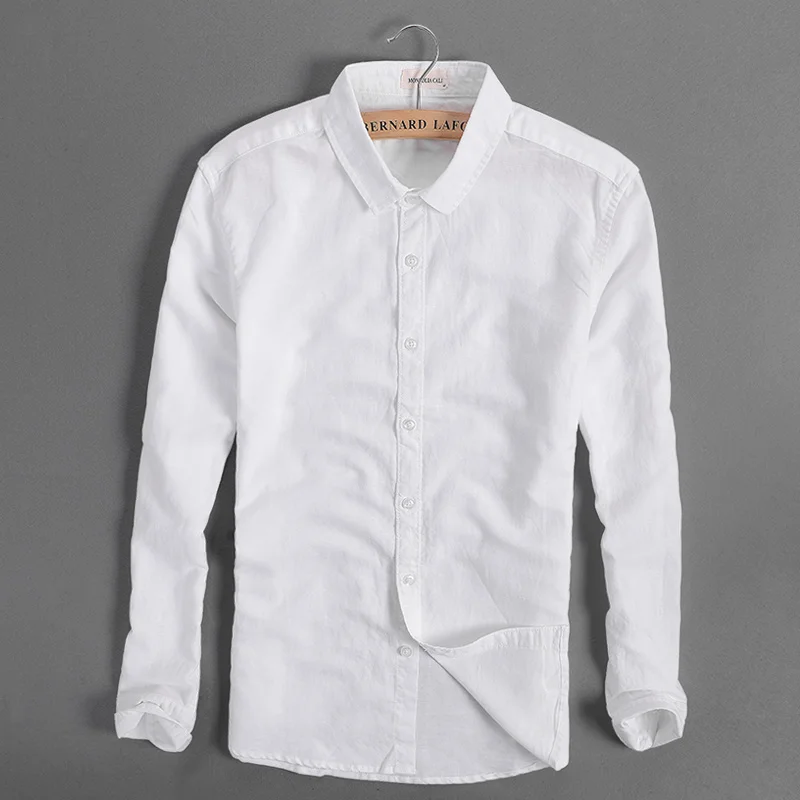 New Designer Breathable Linen Shirts Men Brand Fashion Cotton Casual Shirt for Men Long Sleeve top camisa Chemise Homme S-4XL