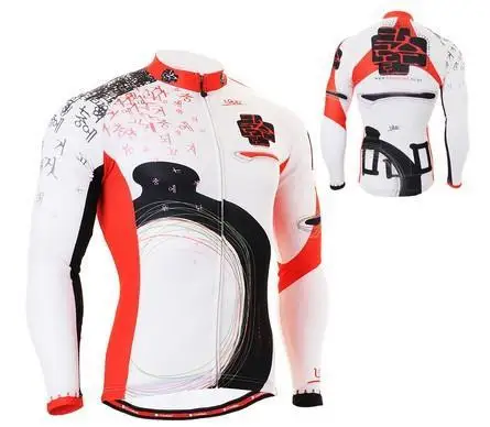 Men`s MTB Road Bike Gear 2501/ Useful 3 Rear-pockets Quick Dry Bicycle Clothing Long Sleeve Comfortable-fitting Cycling Jersey