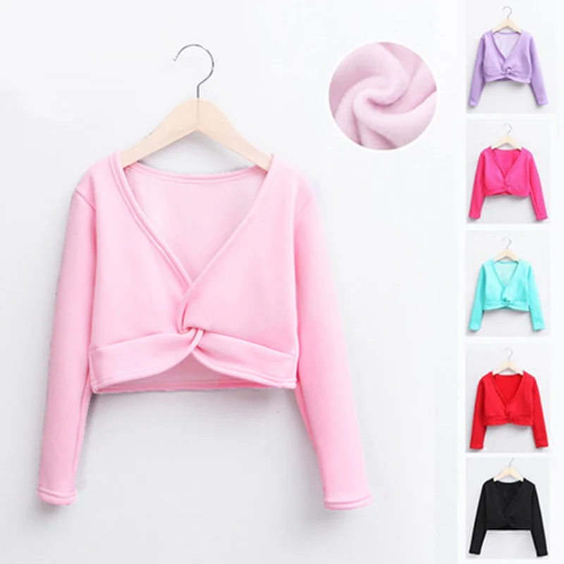 

SONGYUEXIA Children Dance Costume Girl Ballet Shawl Long Sleeve Autumn Winter Coat Thickening Pure Cotton Practice jacket 5color