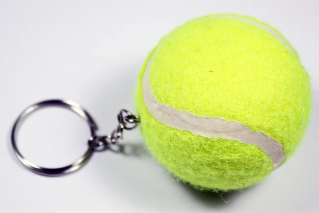 New Design Tennis Ball Key chain Car Key Ring sport chain sliver color Bag pendant KeyChains For Man Women Gift wholesale 17109