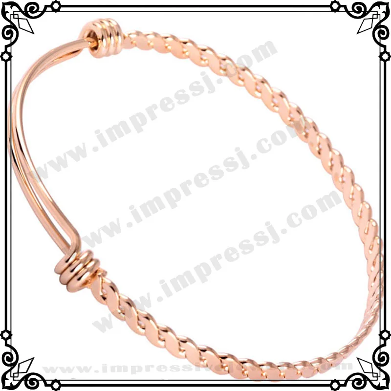 IJB0273 316L stainless steel Twist wire bangle bracelet cheap double line expandable bangle pure handmade diameter of 45~60mm