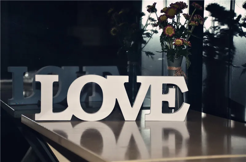 PVC Standing Love Letters Sign Plaque Decoration Gift Wedding Decoration Letters Love Sign Home Table Decoration