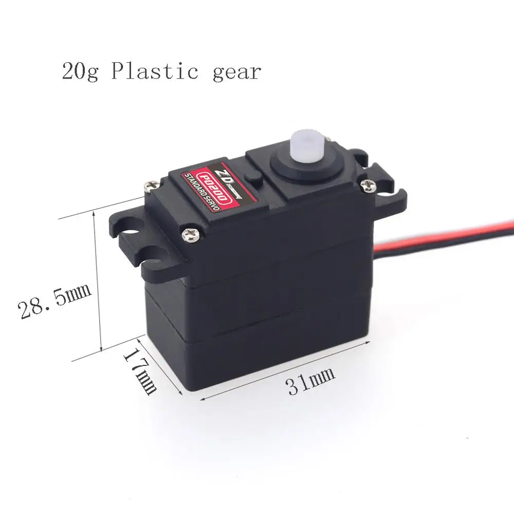 ZD Racing P0200 20g Plastic Steering Gear Servo For 1/16 1/14 1/12 RC Car Mini-Helicopters Robots Parts