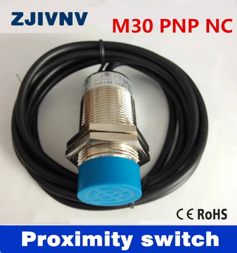 

CE approval IP67 cylinder type M30 PNP NC/ normally close DC 6-36V proximity inductive sensor switch 3 wires Distance15mm