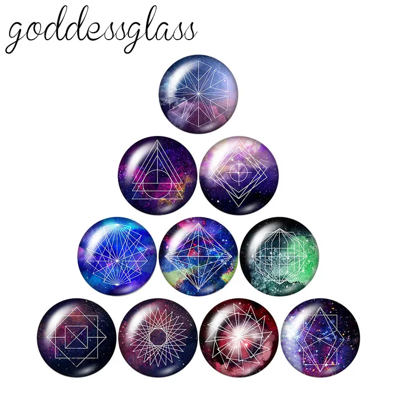 Beauty outer space planet Stars 10pcs mixed 12mm/18mm/20mm/25mm Round photo glass cabochon demo flat back Making findings