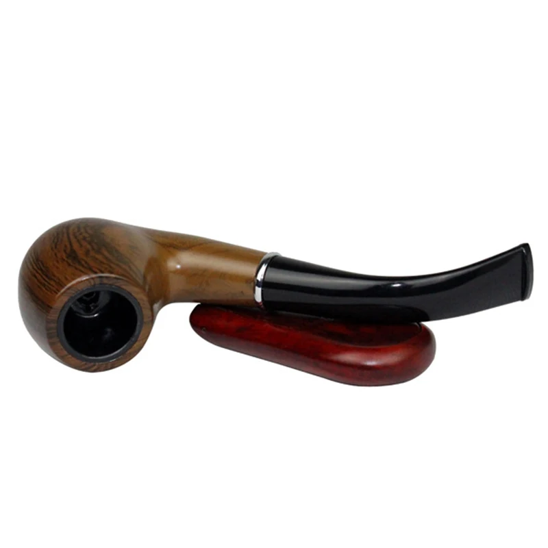 Classic Wood Grain Resin Pipe Chimney Filter Long Smoking Pipes Tobacco Pipe Cigar Gifts Narguile Gift Grinder Smoke Mouthpiece