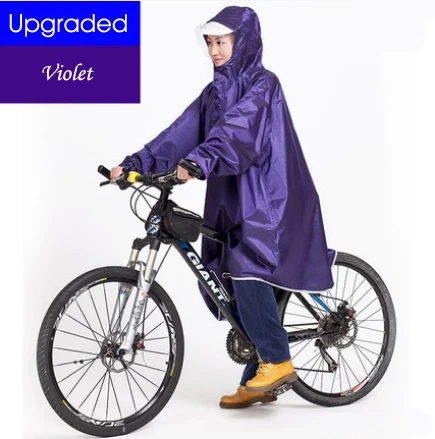 Women Men Safe Reflective Bike Poncho with Sleeves Womens Long Raincoats Yellow Red Blue Transparent Thickening Large Hat Brim