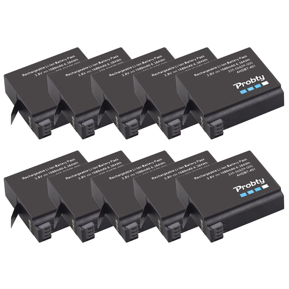 

10pcs For gopro hero4 battery 1680mAh AHDBT-401 AHDBT401 HERO4 HERO 4 camera battery for GO PRO for AMKOV 7000S gopro hero4