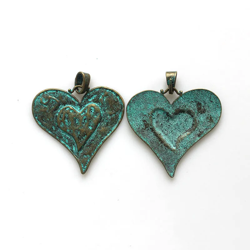 2Pcs Verdigris Patina Large Sea Star Elephant Geometry Round Charms Pendant For DIY Necklace Jewelry Making Supplies