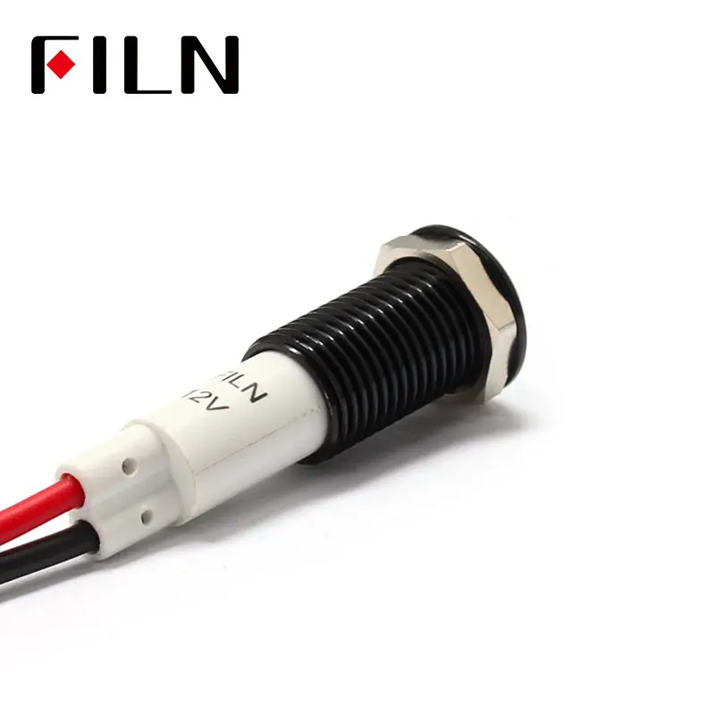 FILN – indicateur lumineux led pour tableau de bord de voiture, 10mm, rouge, jaune, blanc, bleu, vert, 12v, avec câble de 20cm