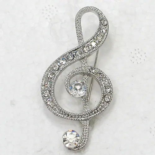 

Clear Rhinestone Music note Pin brooches C917 A