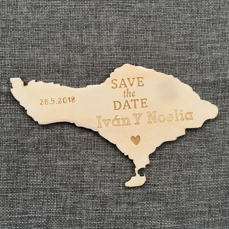 Indonesia State shape save the dates ,Rustic wooden save the date magnets, for Bride and Groom Wedding Decor