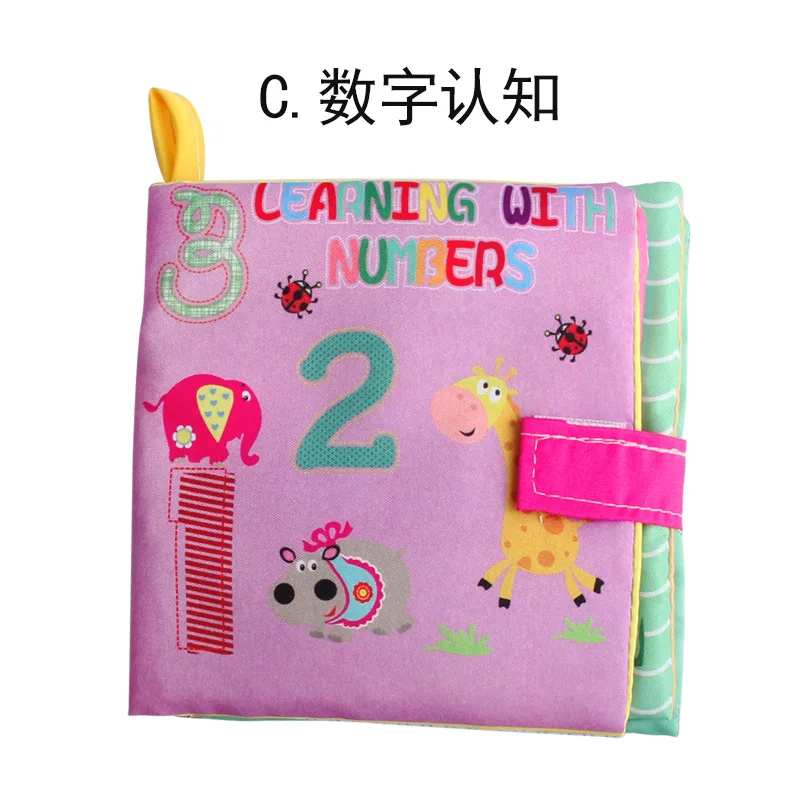 New Baby Color Cloth Book Puzzle Toys In English Forest Animal Digital Recognition Baby First Book