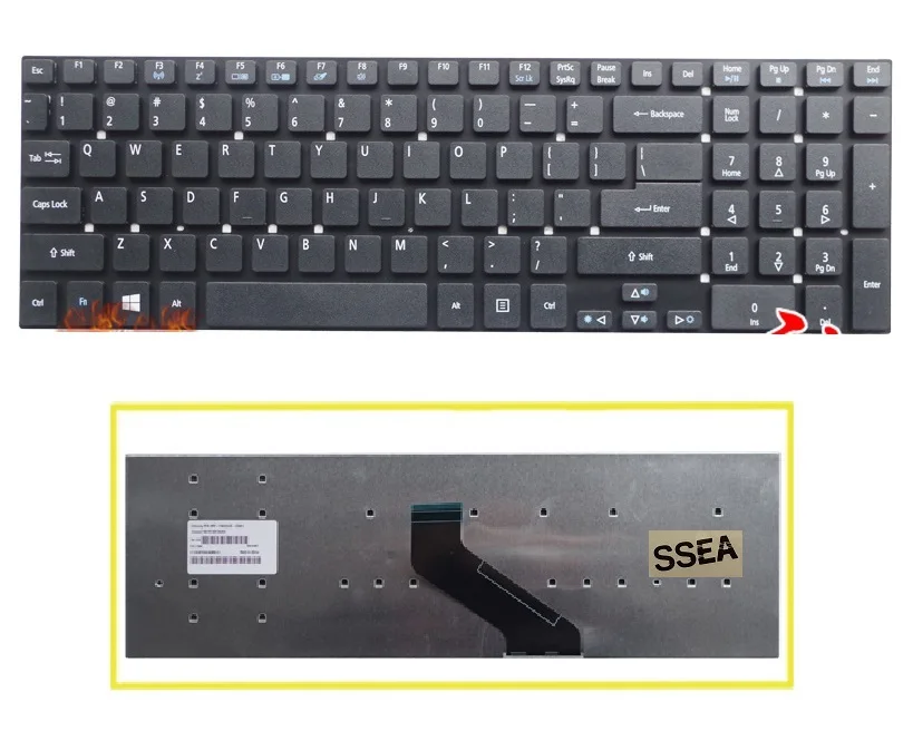 SSEA New US Keyboard No Frame For Acer Aspire V3-531 V3-531G V5-561 V5-561G E1-570 V3-7710 Laptop Keyboard English