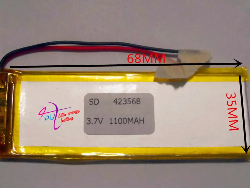 

best battery brand Size 423568 3.7V 1100mah tablet battery with Protection Board For MP3 MP4 MP5 GSP DVD Digital Produc